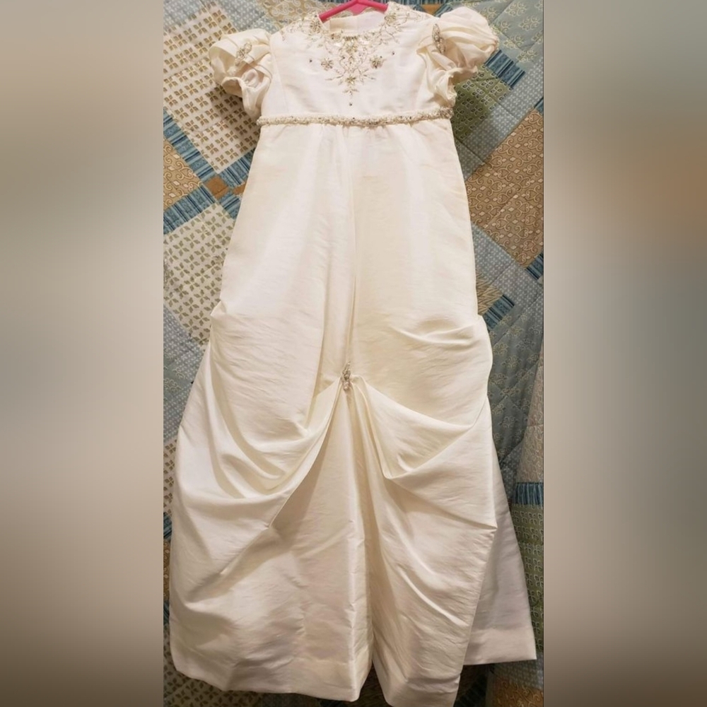 vintage inspired handmade taffeta baby gown perfect 4 vintage styl pics w/bonnet